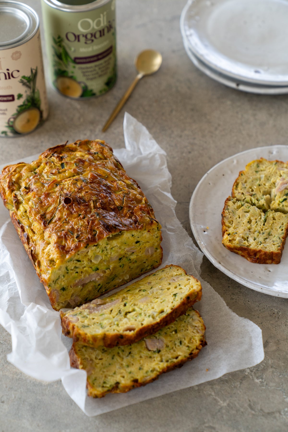 Boosted zucchini, bacon & cheese slice