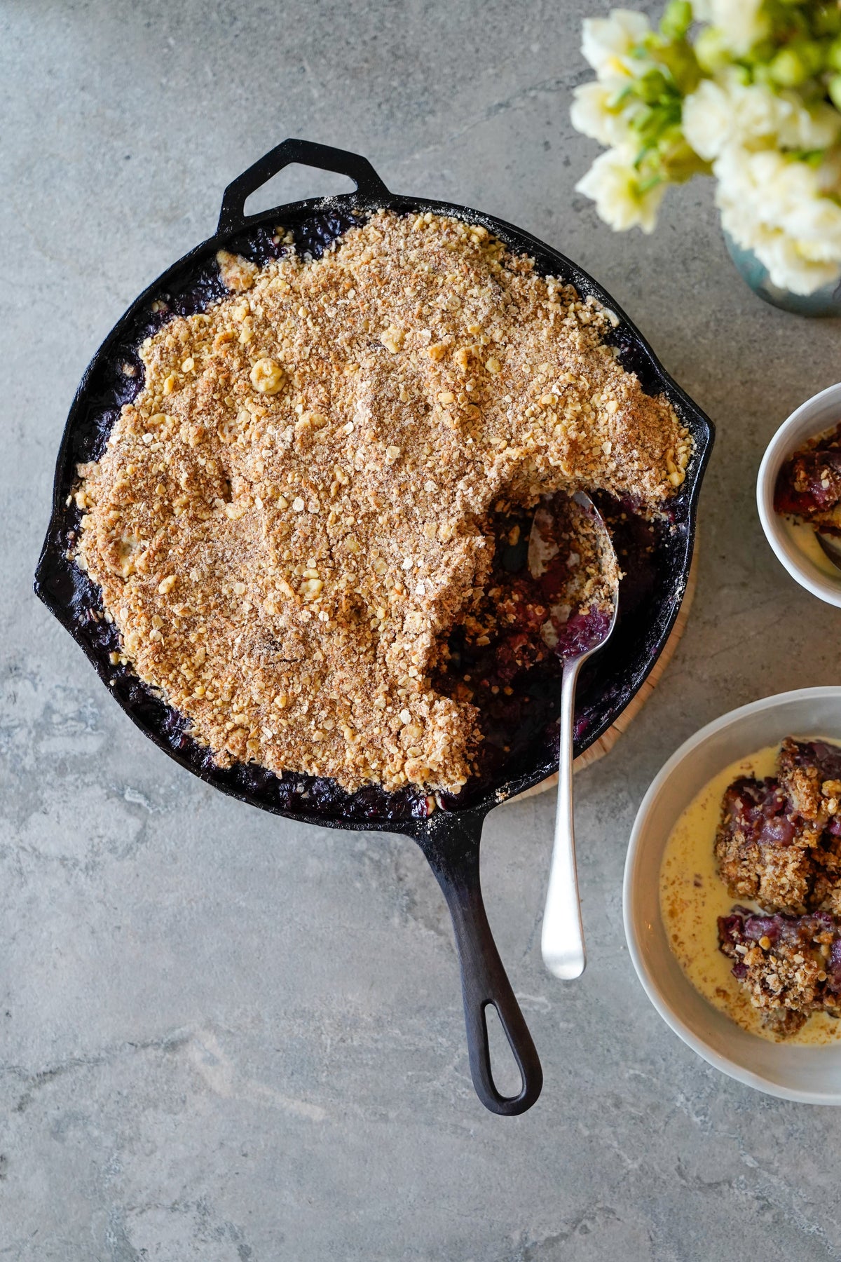 Apple, Pear, Blackberry & Coconut Crumble
