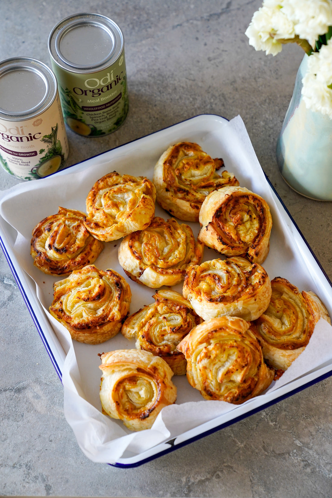 Boosted Pumpkin & Ricotta Puff Pastry Scrolls