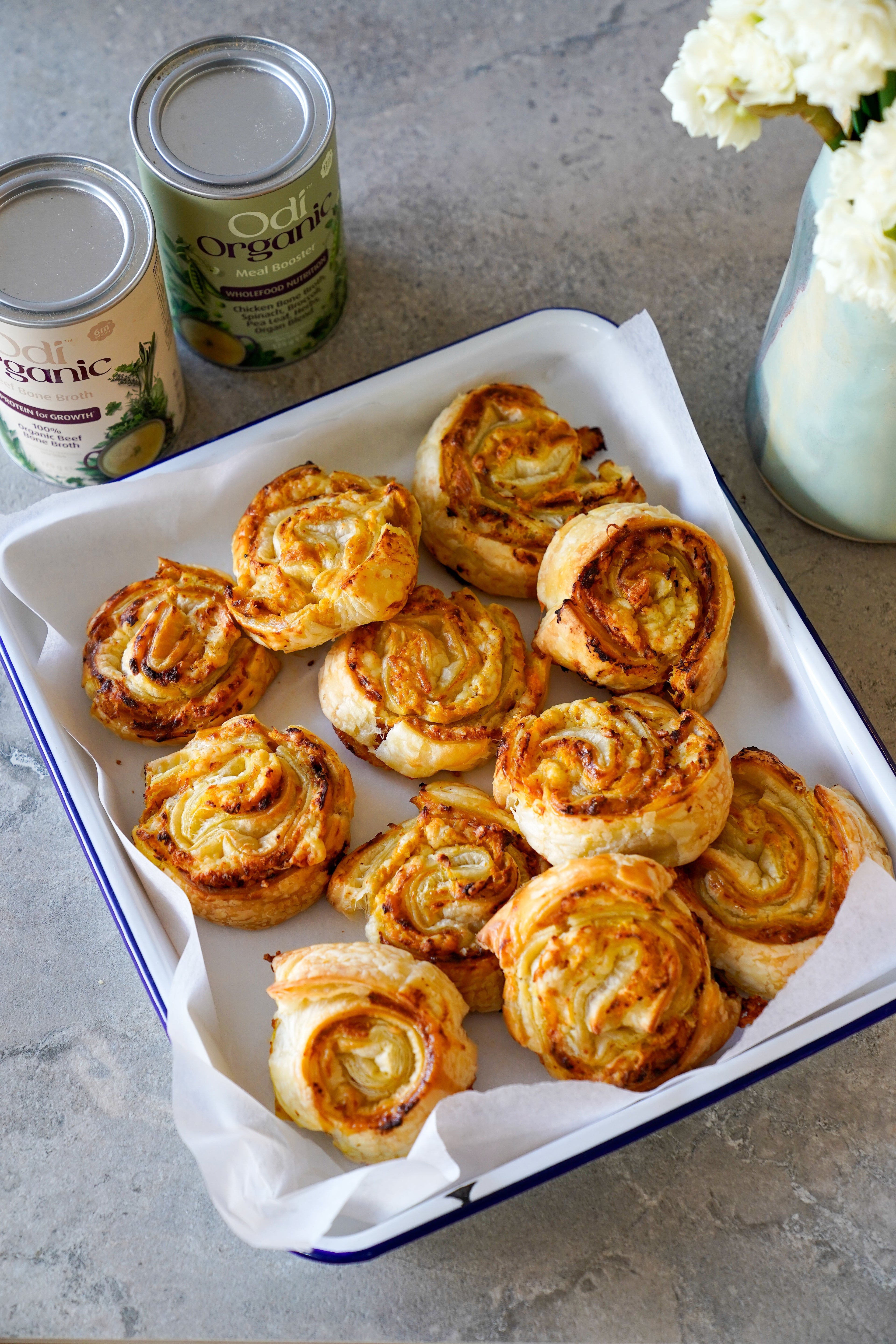 Boosted Pumpkin & Ricotta Puff Pastry Scrolls